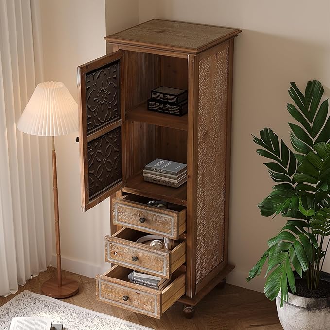 LKTART Solid Wood Accent Storage Cabinet - Image 5
