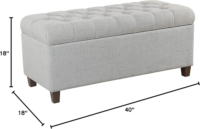 Homepop Home Decor Tufted Ainsley Button Storage Ottoman Bench - Image 14