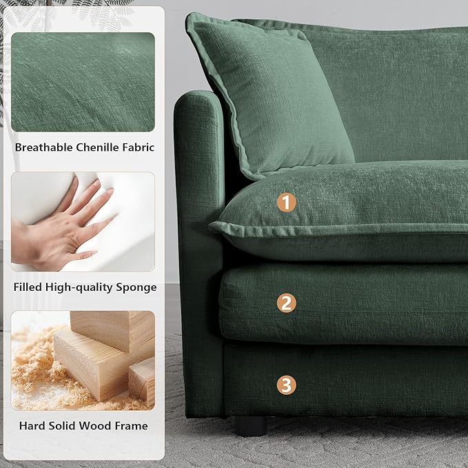 mikibama Modular Sectional Sofa, 146.5 Inch U Shaped Couch Set - Image 4
