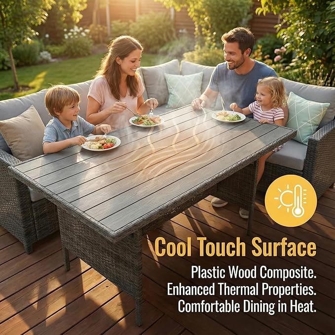 Wisteria Lane 7 Piece Patio Furniture Set, Wicker Patio Sectional - Image 6
