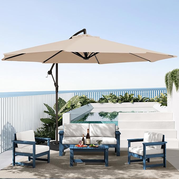 SERWALL 4 Pieces HDPE Outdoor Sofa Set - Image 7
