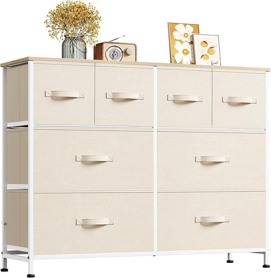 WLIVE Dresser for Bedroom with 8 Drawers, Wide Fabric Dresser for Storage and by WLIVE