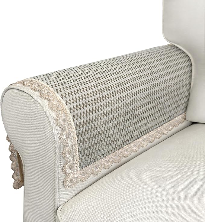 Couch Arm Covers, Couch Covers, Non-Slip Lace Armrest Covers, Headrest/Backrest by Becoolifer