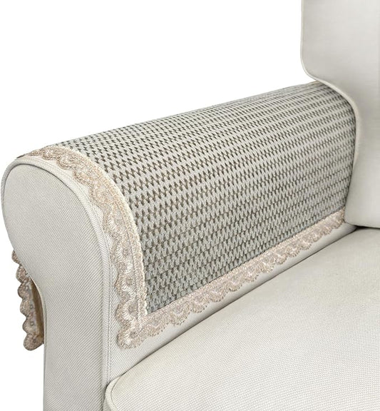 Couch Arm Covers, Couch Covers, Non-Slip Lace Armrest Covers, Headrest/Backrest by Becoolifer