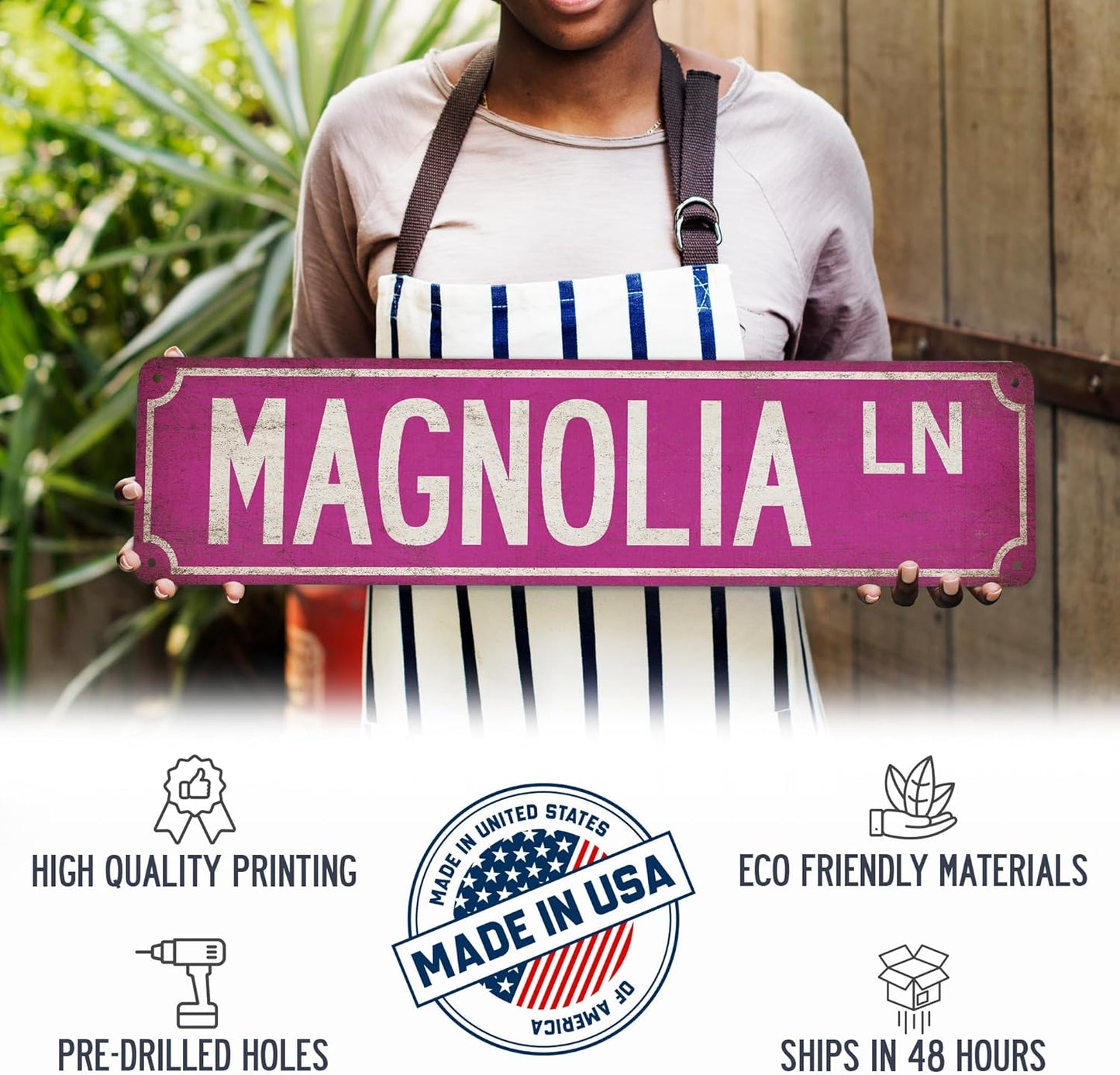 Custom Metal Sign Vintage Looking Personalized Signs - Made In USA - Custom Text Personalized Gifts For Men Gifts For Her Novelty Street Signs 104180016001