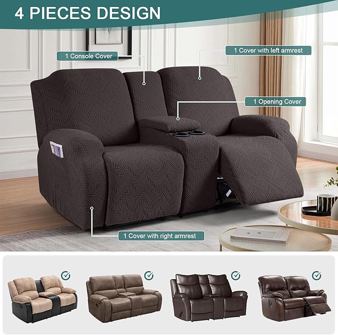Ruaozz Loveseat Recliner Covers - Image 4