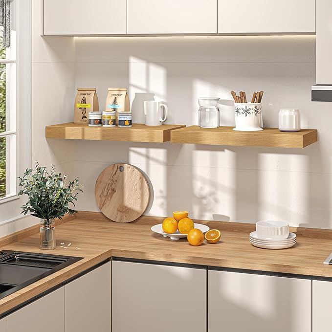 Oak Floating Shelves 48Inch Long, 12 Inch Deep Floating Shelves - Image 8