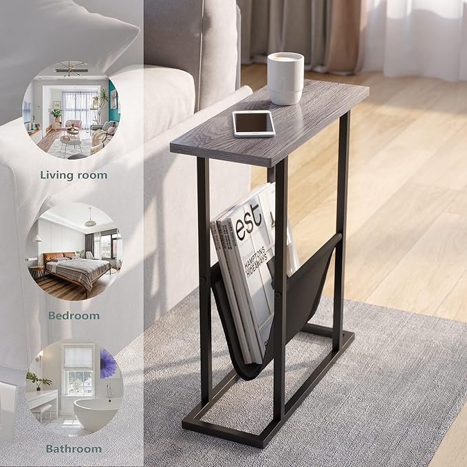 Yusong Narrow Side Table for Small Spaces, Small End Table - Image 5