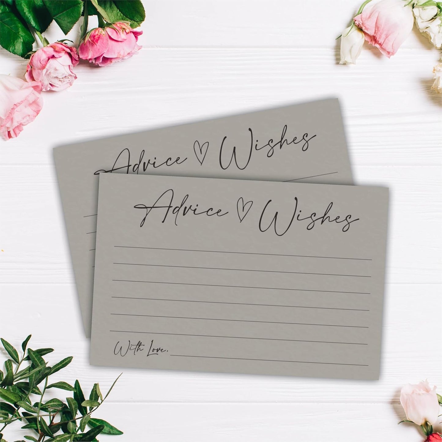 Advice And Wishes Cards, 30 Minimalism Dark Green Wishes Cards For Wedding, Bridal Shower, Advice And Wishes For The Mr And Mrs, Baby Shower, Graduation, Retirement, Anniversary, Party Favor- A04