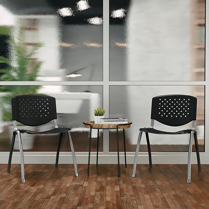 Flash Furniture HERCULES Series 880 lb. Capacity Black Plastic Stack Chair - Image 7