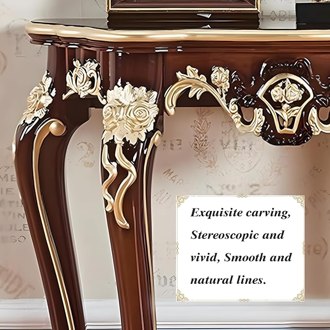 Vintage French Console Table, Wood Entryway Table - Image 4