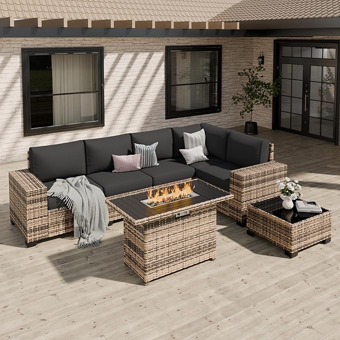 Patio Furniture Set, Wide Armrest Outdoor Furniture Set by VonzoyHome