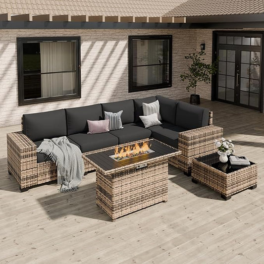 Patio Furniture Set, Wide Armrest Outdoor Furniture Set by VonzoyHome