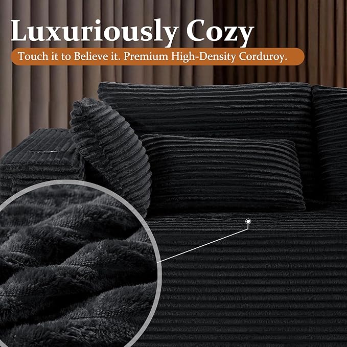 138" Cloud Sectional Couch, Comfort U Shaped Sofa - Image 5