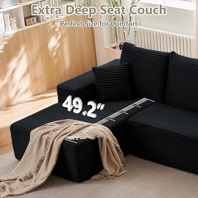 Sectional Cloud Couch for Living Room, Modular Floor Deep-Seat Sofa, Big Comfy - Image 5