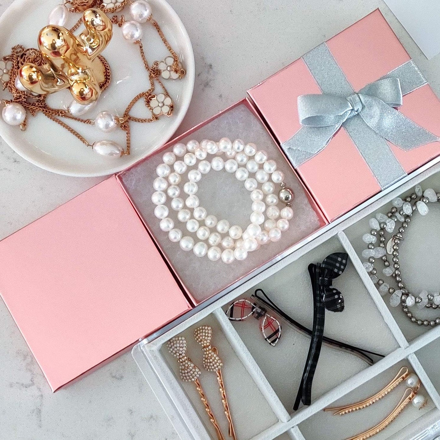 TheDisplayGuys - 25-Pack #53 Kraft Paper Cardboard Gift Boxes/Jewelry Cases w. Cotton Padding & Lid - Rose Gold - (5.4" x 3.9" x 1.0")