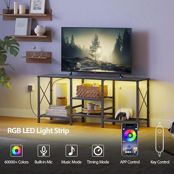 JARHETUN TV Stand with LED Lights - Image 4