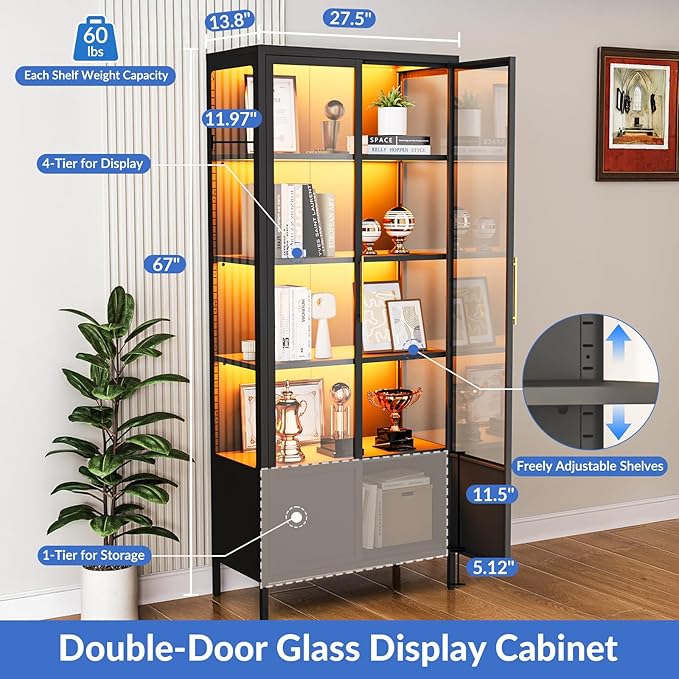 5-Tier Glass Display Cabinet - Image 4