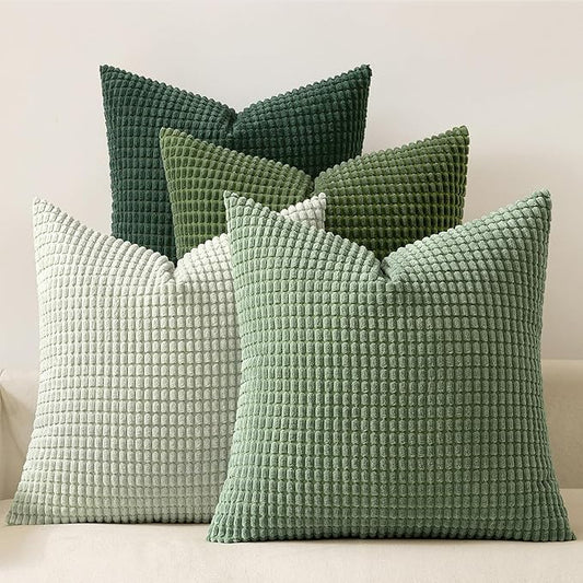 MIULEE Sage Green Pillow Covers 22x22 Inch Set of 4 Spring Boho Farmhouse Home by MIULEE
