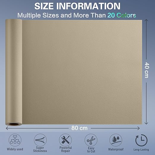 Self Adhesive Leather Repair Patch Kit, 31.4 in x 16 in Large Vinyl Leather - Image 3