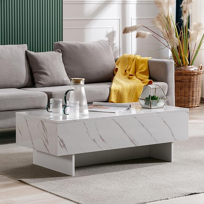 COSVALVE 41" Marble White Cool Coffee Table - Image 7