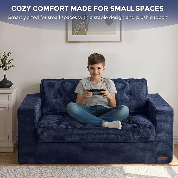 MAXYOYO Loveseat Sofa Couch, Upholstered Bean Bag Chair Cloud 2-Seat - Image 3