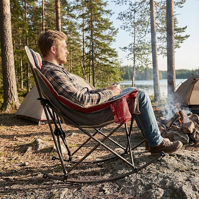 SUNNYFEEL Heated Rocking Camping Chair Fully Padded Patio Folding Chair - Image 9