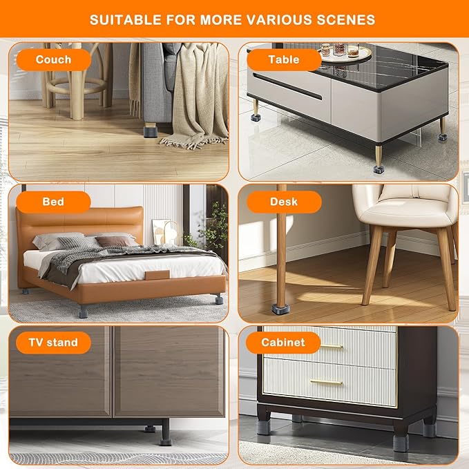 shouwuhho 4 Pack Furniture Risers Adjustable Bed Risers Heavy Duty Lifts Height - Image 6