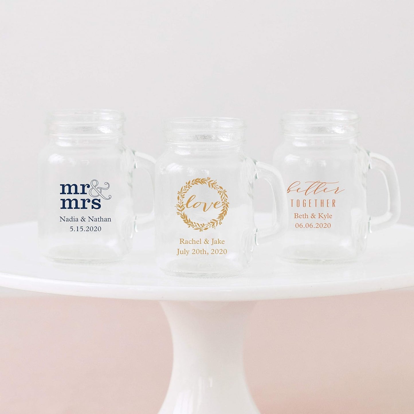 WEDDINGSTAR Personalized 4oz Mini Mason Jar Shot Glass Customizable Full Color Print - 156 pack