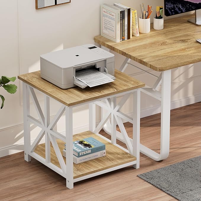 GreenForest End Table with 2-Tier Storage Shelf, 24 inch Large Side Table - Image 5