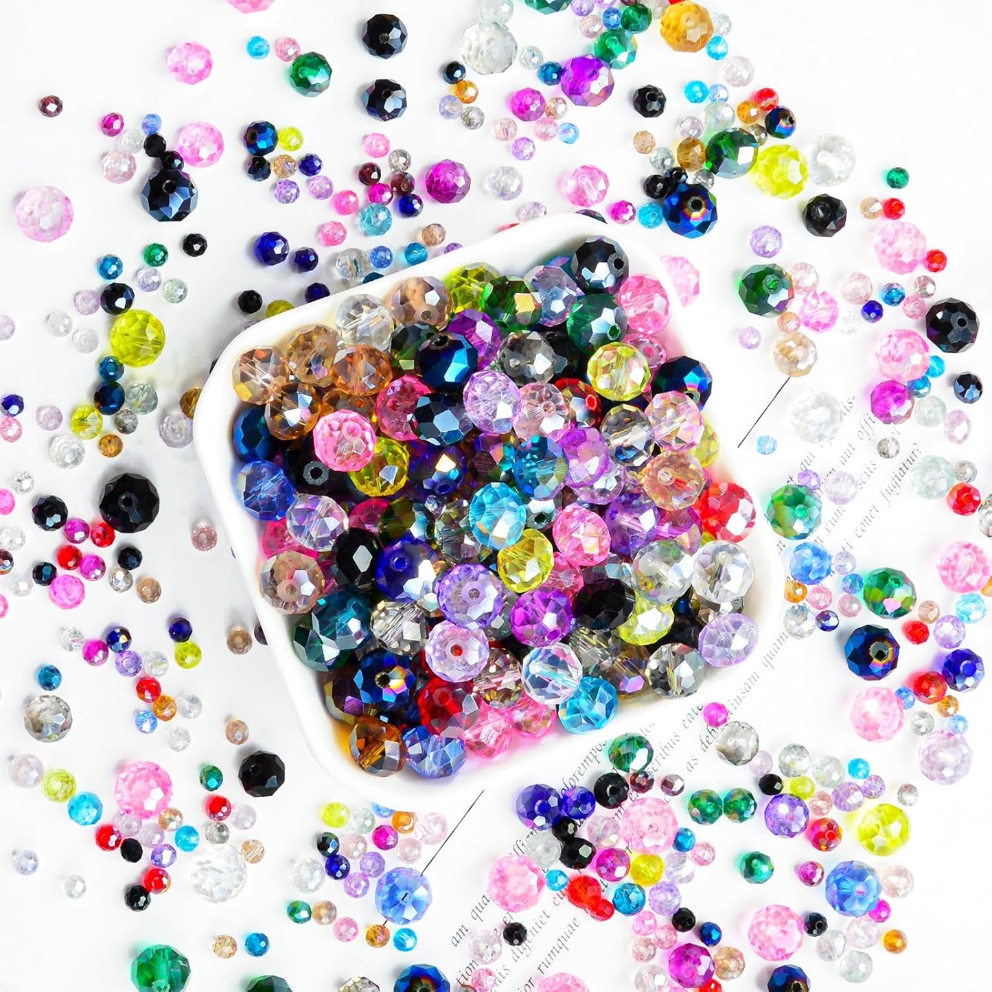 1200Pcs 4mm Colors Random Crystal Glass Beads for Jewelry Making Beads for Bracelets Necklace Pendants Making Supplies(Mixed Colors)