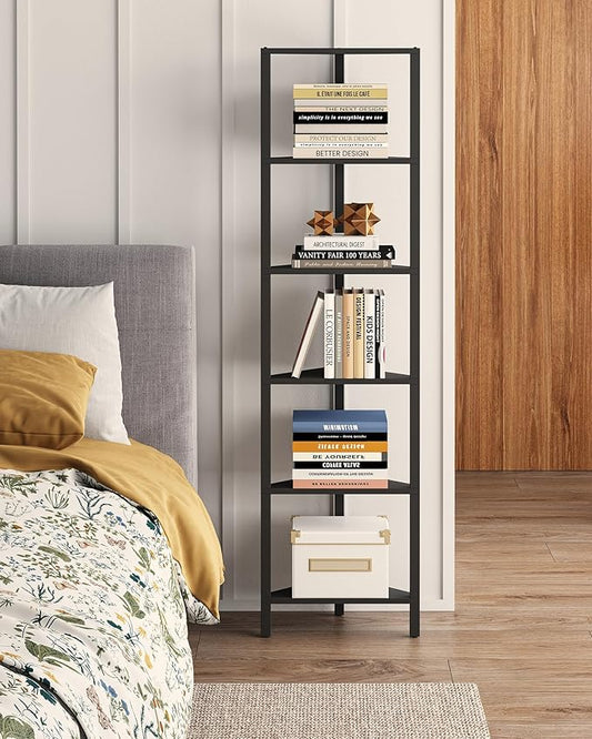 TUTOTAK Corner Shelf, 6-Tier Corner Bookshelf by ChoosetutotakFurnitureBuildYourCozyHome
