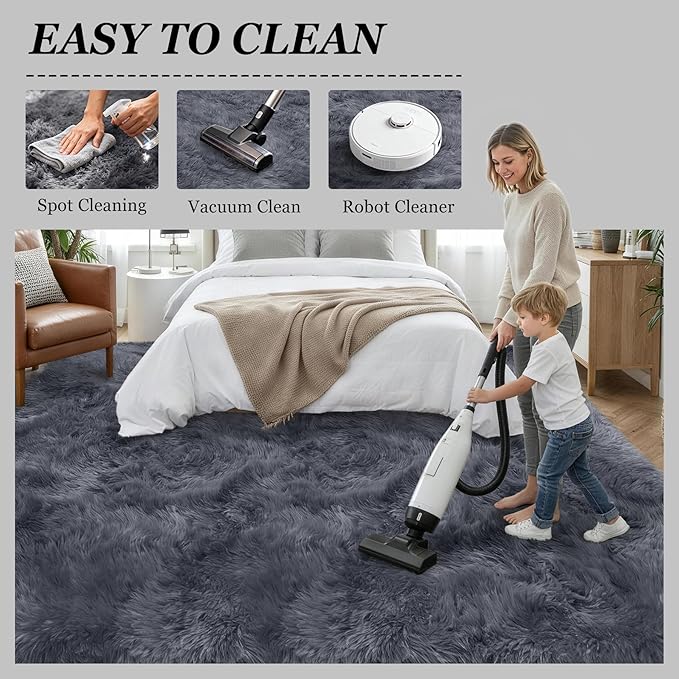Fluffy 4x6 Area Rugs for Living Room Bedroom: Ultra Soft Shag Rug Non-Slip - Image 8