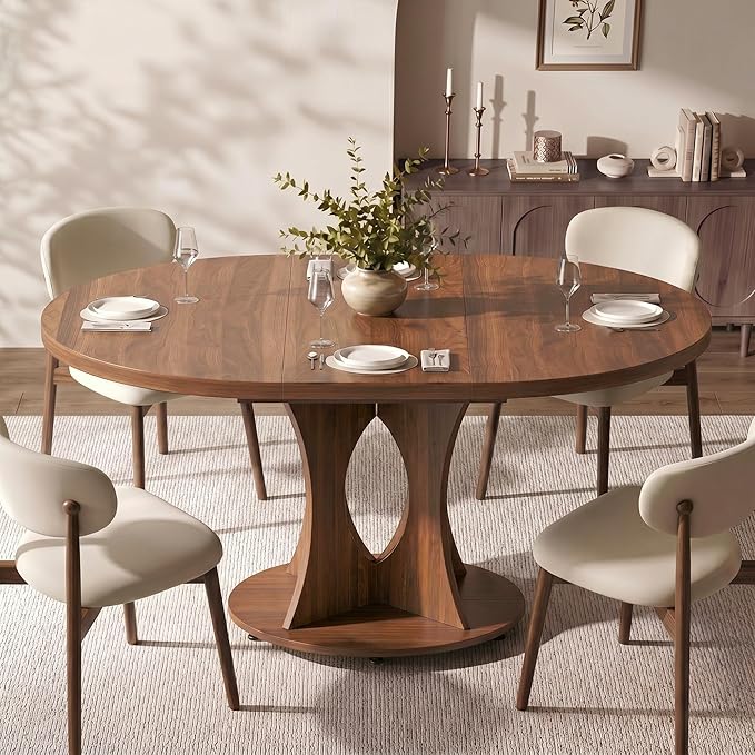 Einhomn 43-59" Extendable Round Dining Table, Kitchen Table - Image 3
