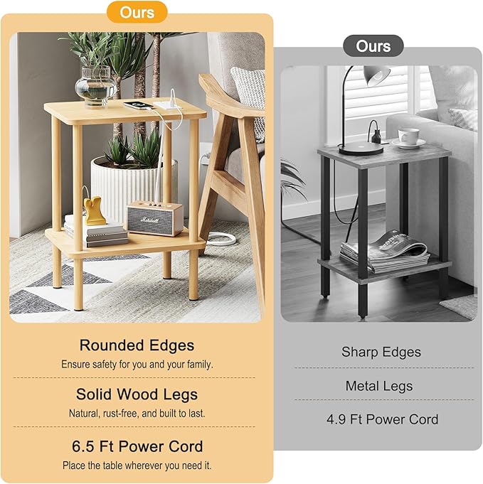 Apicizon 2 Tier End Table, Small Side Table - Image 6