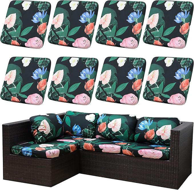 Outdoor Cushion Covers Set, Replacement by SUKAIKEQA
