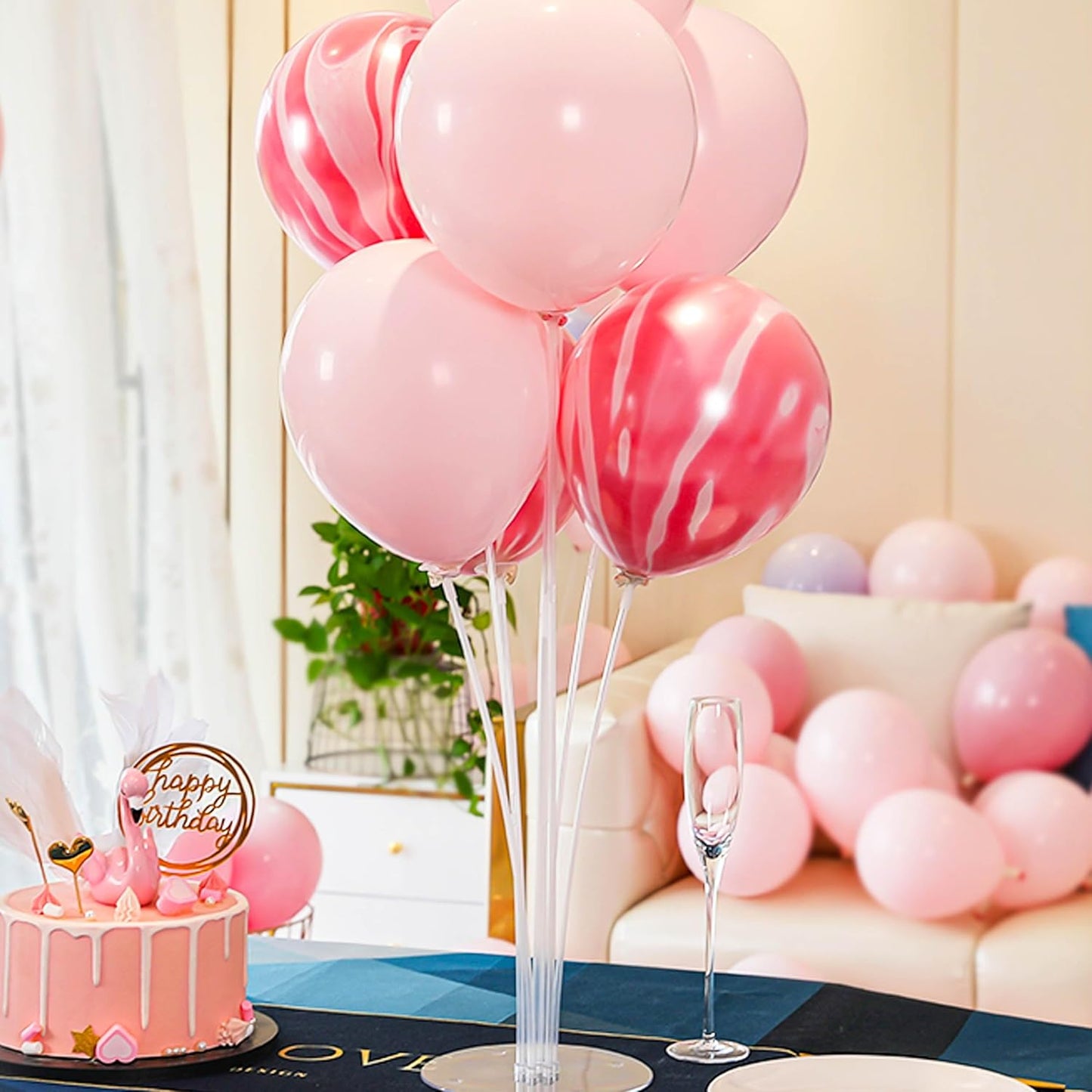 JOYYPOP 12 Sets Balloon Stand Kit, Balloon Sticks with Base Birthday Graduation Party Decorations Wedding