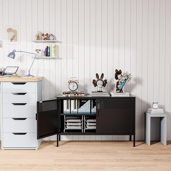Washsemba 2 Door Storage Sideboard, Metal Storage Cabinet - Image 4