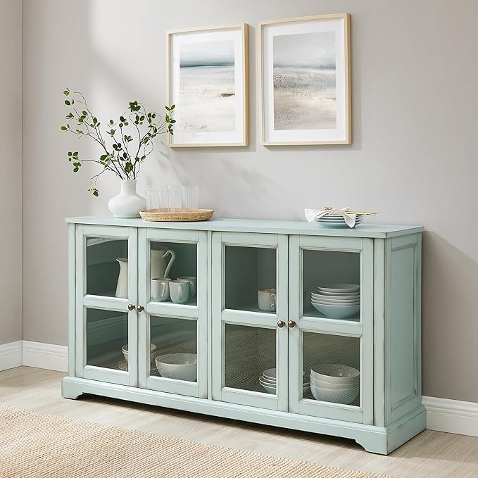 Crosley Furniture Holbrook Traditional Glass Door Sideboard Buffet Cabinet - Image 8