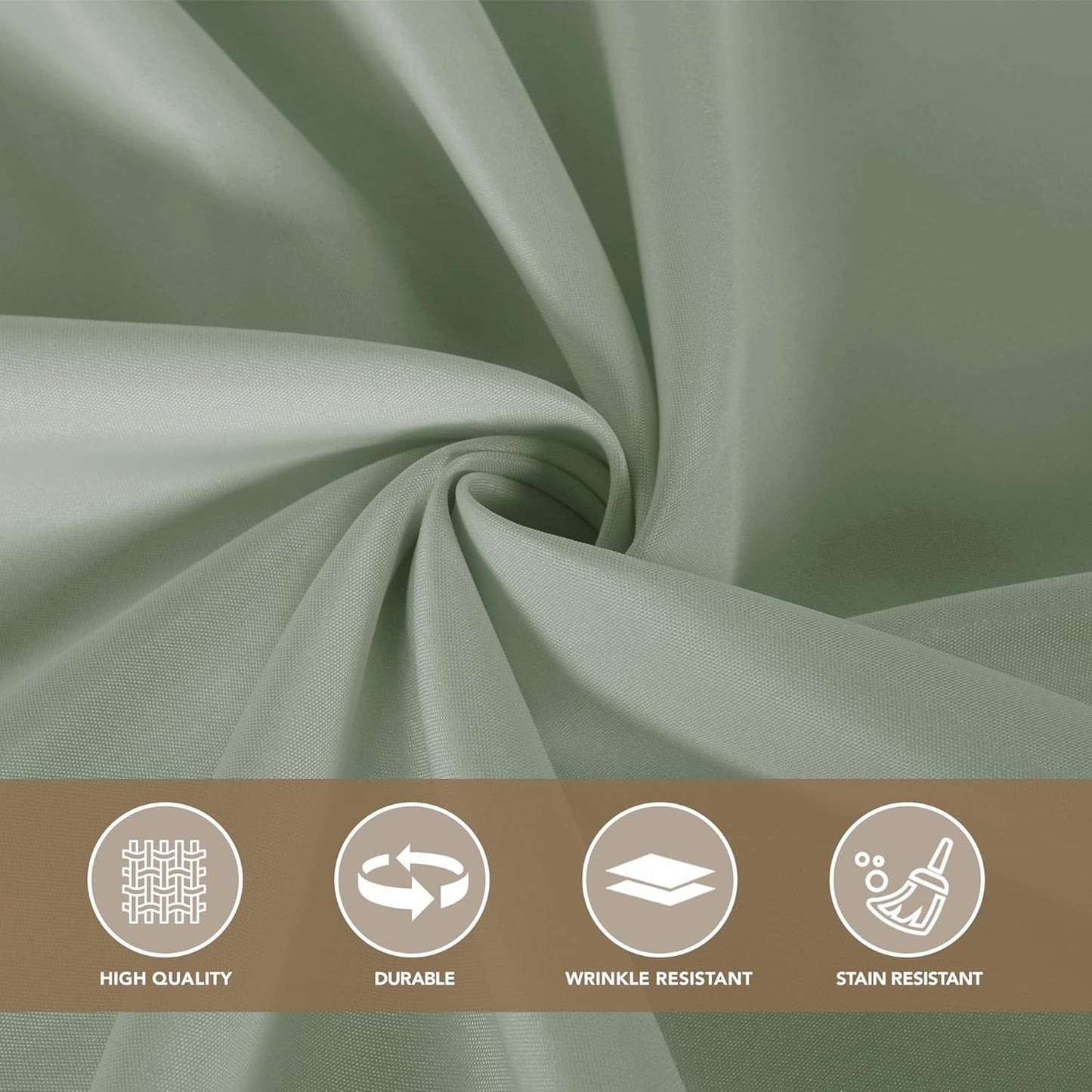 sancua Square Tablecloths 54x54 Inch, 2 Pack - Sage Green Fabric Table Cloth for Square or Round Tables, Washable Polyester Table Cover for Dinner, Holiday Party, Decorative Display Tables