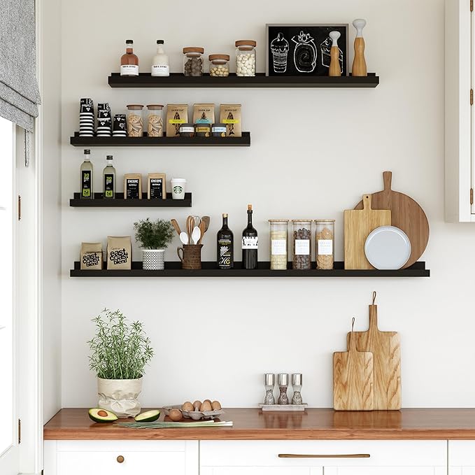 Floating Shelves for Wall, 16 inch Wood Floating Shelves Set of 2, Picture - Image 2