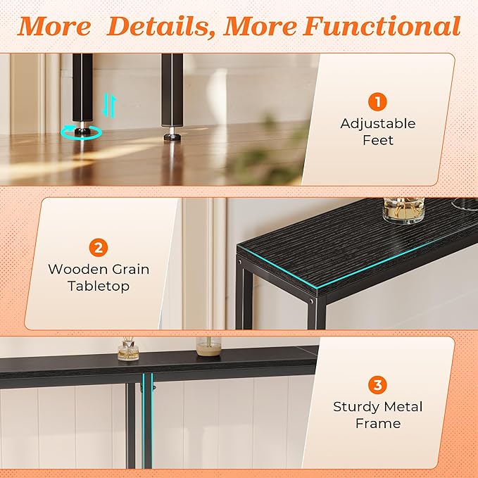 SUPERJARE 102.4 Inch Sofa Table - Image 9