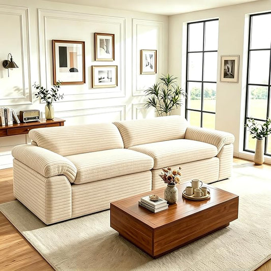 Vesgantti 118" Modular Sectional Couch, Comfy Corduroy Upholstered Cloud Couches by Vesgantti