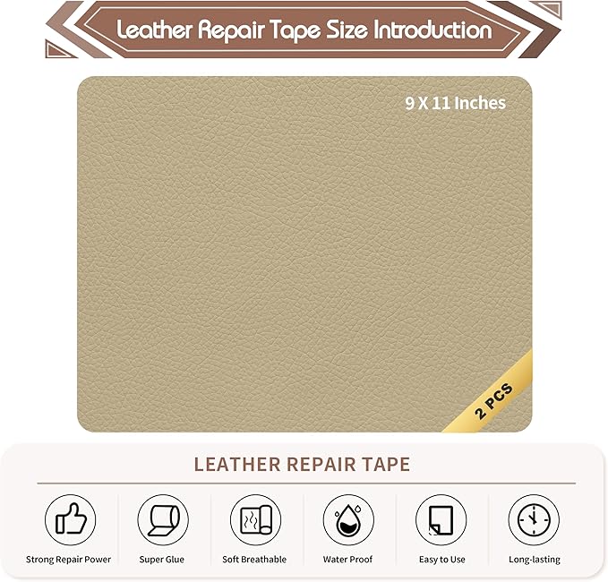 KING MOUNTAIN Leather Repair Patch, 2 Packs 9 x 11 Inches self Adhesive Leather - Image 4