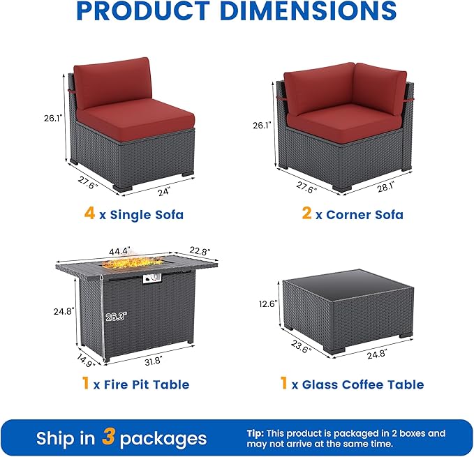 8 Piece Patio Furniture Set - Image 8