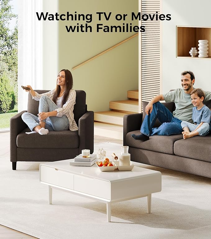 Welzona Sofa Accent Chair, Tool-Free Setup Living Room Accent Chairs, Comfy Arm - Image 9