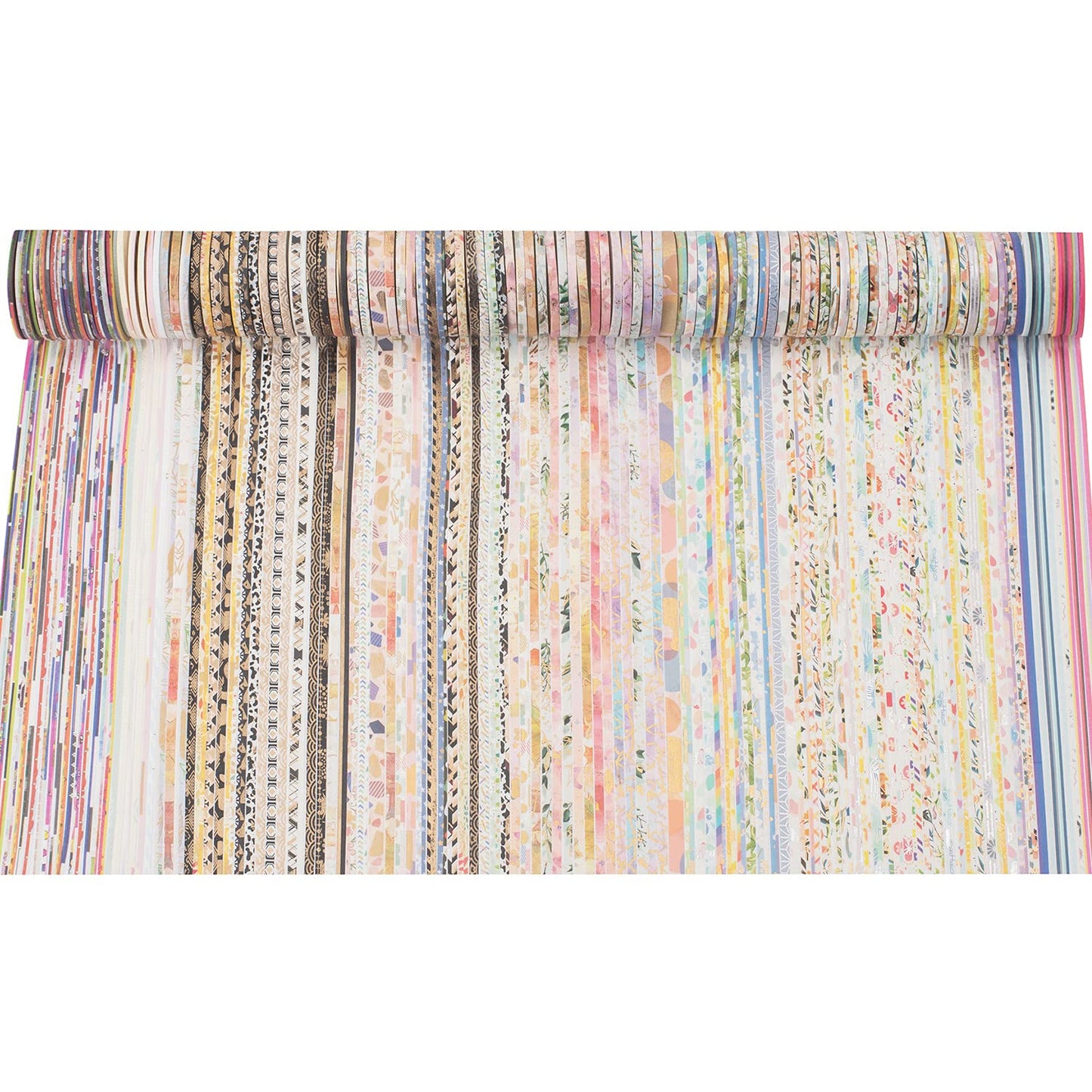 YUBX Exrta Slim Washi Tape Set Random Patterns 80 Rolls+ Bundle Printed Super Skinny Decorative Masking Tape Scrapbook Tape for DIY Craft Art Projects Journal Gift Wrapping (Patterns Printed)