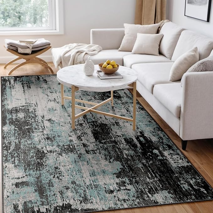 RELEANY Washable Area Rugs 4'x6' Non-Slip Modern Abstract Soft - Image 7