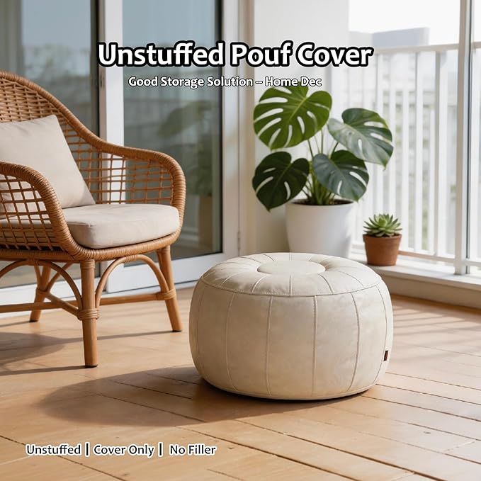 Thgonwid Unstuffed Moroccan Storage Pouf Foot Stool Ottoman Seat, No Filler - Image 10