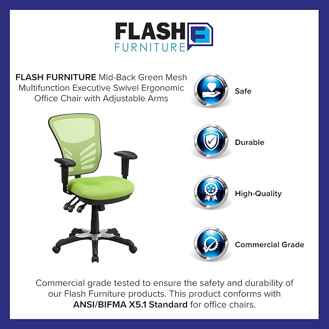Flash Furniture Nicholas Mid-Back Swivel Office and Gaming Chair, Ergonomic - Image 14